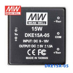 DKE15A-05  15W  9~18V 输入  ±5V  双路输出明纬DC-DC转换模块电源