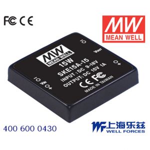 SKE15B-05  15W  18~36V 输入 5V  单路输出明纬DC-DC转换模块电源