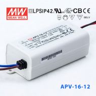 APV-16-12   16W   12V   1.2A明纬牌恒压输出防水塑壳LED照明电源