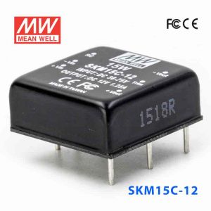 SKM15C-12  15W  36~75V  输入 12V 1.25A 单路稳压输出明纬DC-DC转换模块电源