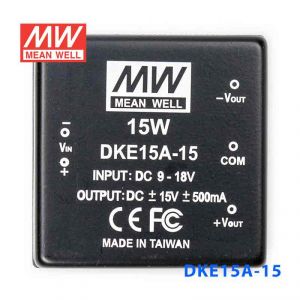 DKE15A-15  15W  9~18V 输入  ±15V  双路输出明纬DC-DC转换模块电源