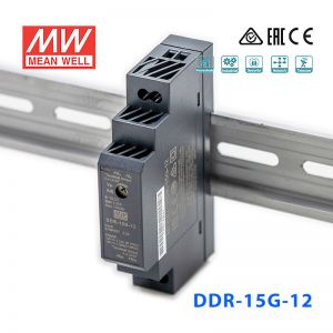 DDR-15G-12台湾明纬15W 9~36V输入 12V1.25A输出导轨型DC-DC电源