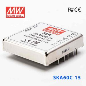 SKA60C-15  60W  36~72V 输入 15V 4A 明纬单路稳压输出DC-DC转换电源