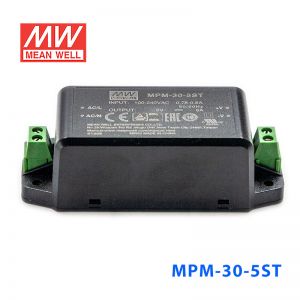 MPM-30-5ST台湾明纬30W 80~264V输入 5V6A输出绿色医疗基板型电源