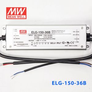 ELG-150-36B  150W  36V 4.17A  B型(0～10V/PWM/电阻调光)/铝壳IP67/100～305Vac输入)明纬PFC防水LED电源