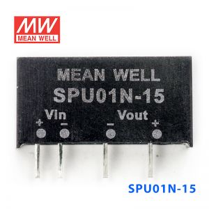 SPU01N-15 1W 24V 转 15V 非稳压单路输出明纬DC-DC转换模块电源