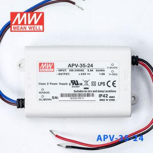 APV-35-24   35W    24V   1.5A 明纬牌恒压输出防水塑壳LED照明电源 