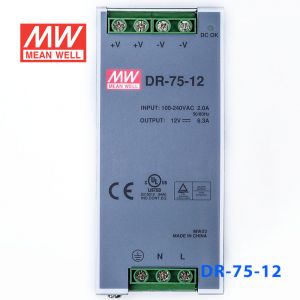 DR-75-12 75W 12V6.3A 单路输出导轨安装明纬开关电源