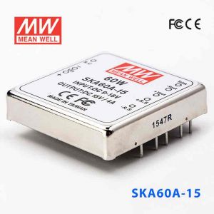 SKA60A-15  60W  9~18V 输入 15V 4A 明纬单路稳压输出DC-DC转换电源