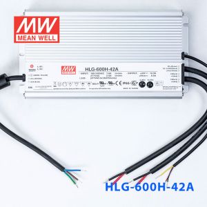 HLG-600H-42A  600W  42V 14.3A  强耐环境恒压+恒流PFC高效铝壳IP65防水LED电源(恒流值通过内部电位器调整)