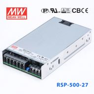 RSP-500-27 500W 27V18.6A 单路输出带功率因素校正超薄型明纬开关电源