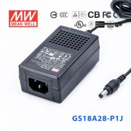 GS18A28-P1J 18W 28V0.64A 输出绿色能源明纬电源适配器(三线插口)