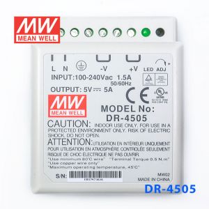 DR-4505 45W 5V5A 单路输出导轨安装明纬开关电源