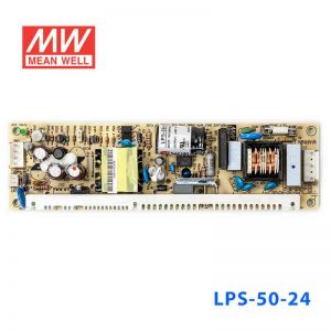 LPS-50-24  50W  24V 2.1A  单路输出无外壳窄条PCB板明纬开关电源