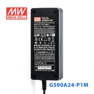 GS90A24-P1M 90W 24V3.75A 输出绿色能源明纬电源适配器(三线插口)