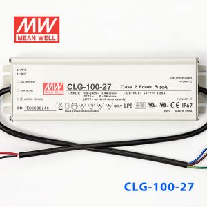 CLG-100-27 100W 27V 3.55A 恒压+可改恒流有PFC铝壳明纬IP67防水LED电源