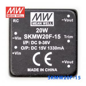 SKMW20F-15 20W 9~36V 转 15V 1.33A 非稳压单路输出明纬DC-DC模块电源