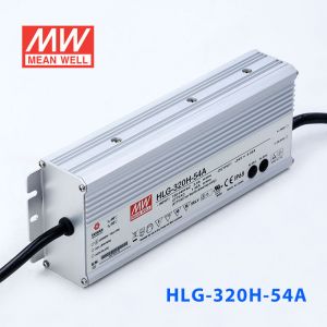 HLG-320H-54A  320W  54V 5.95A  强耐环境恒压+恒流PFC高效铝壳IP65防水LED电源(恒压恒流值可面板设定) 