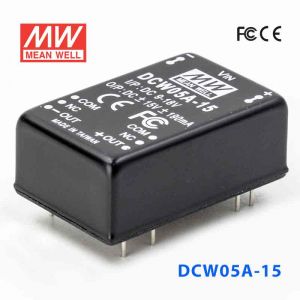 DCW05A-15  5W  9~18V 输入  ±15V  稳压双路输出明纬DC-DC转换模块电源