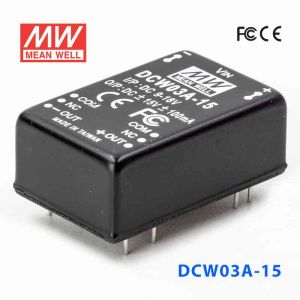 DCW03A-15  3W  9~18V  输入 ±15V  稳压双路输出明纬DC-DC转换模块电源