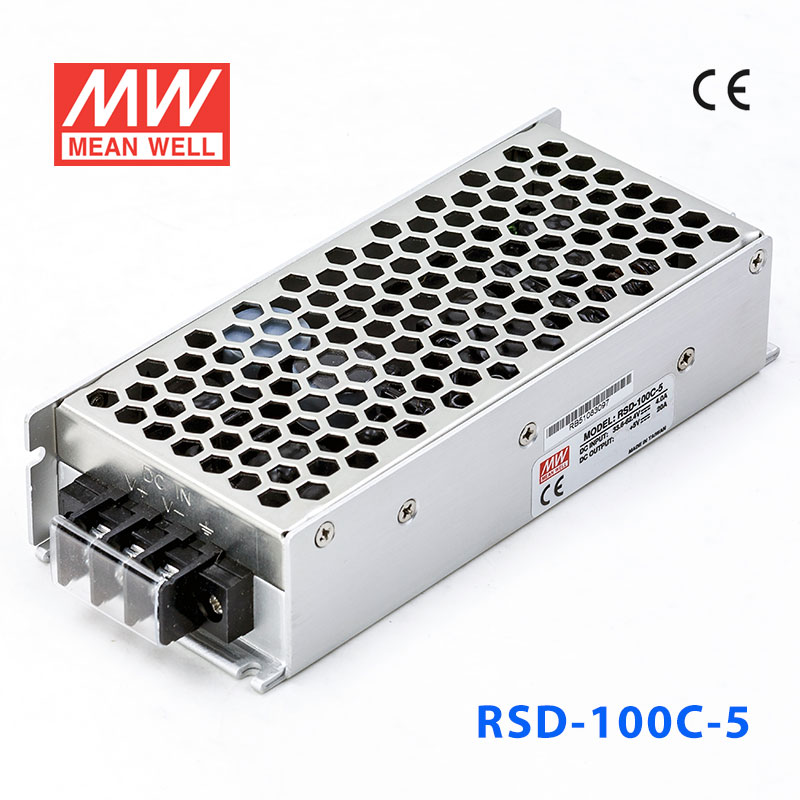 RSD-100C-5  100W  28.8~67.2V 输入  5V 20A  输出铁道专用明纬DC-DC转换电源 