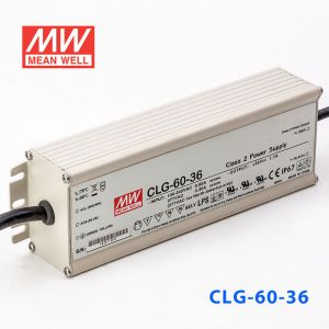 CLG-60-36   60W   36V  1.7A 恒压+可改恒流有PFC铝壳明纬IP67防水LED电源