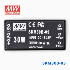 SKM30B-05  30W  18~36V  输入 5V 6A 单路稳压输出明纬DC-DC转换模块电源