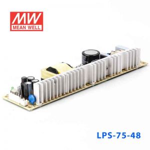 LPS-75-48  75W  48V 1.56A  单路输出无外壳窄条PCB板明纬开关电源