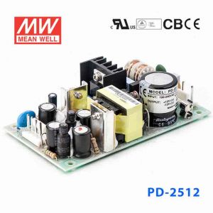 PD-2512  25W +12V 1.2A -12V 1.2A  双路输出无外壳PCB板明纬开关电源