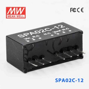 SPA02C-12  2W  36~72V  输入 12V  稳压单路输出明纬DC-DC转换模块电源