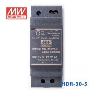 HDR-30-5 15W 5V 3A   单路输出明纬超薄型导轨安装电源