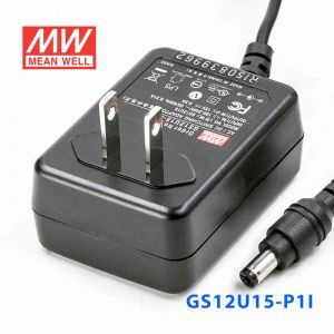 GS12U15-P1I 12W 15V0.8A 输出绿色能源明纬墙插电源适配器(美式插头) 