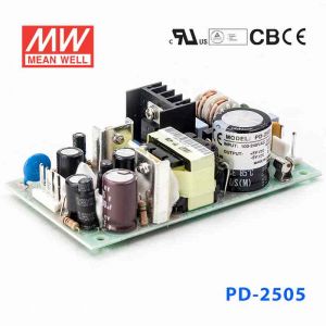 PD-2505  25W +5V 3A -5V 2.5A  双路输出无外壳PCB板明纬开关电源