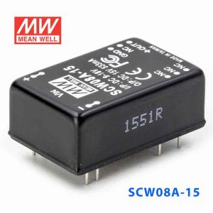 SCW08A-15  8W  9~18V  输入15V  稳压单路输出明纬DC-DC转换模块电源