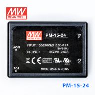 PM-15-24  15W  24V 0.63A  微漏电塑封Class2单路输出板上型医用明纬开关电源