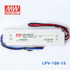 LPV-100-15   100W  15V   6.7A 明纬牌恒压输出IP67防水塑壳LED照明电源