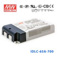 IDLC-65A-700 65W 69~93V 700mA  恒流输出带辅助直接输出明纬LED开关电源
