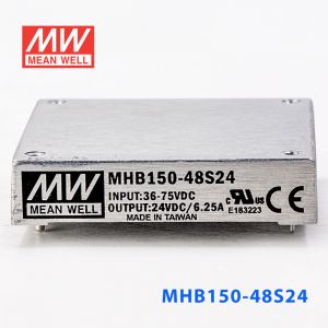 MHB150-48S24 150W 36~75V 输入 24V6.25A稳压单路输出明纬DC-DC转换电源 