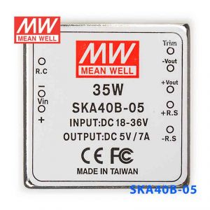 SKA40B-05  40W  18~36V  输入 5V 7A 稳压单路输出明纬DC-DC转换模块电源