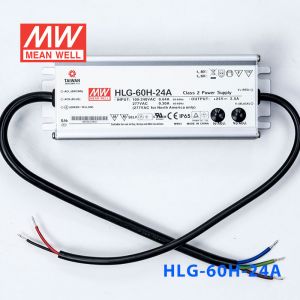 HLG-60H-24A  60W  24V 2.5A  强耐环境恒压+恒流PFC高效铝壳IP65防水LED电源(恒压恒流值可面板设定) 