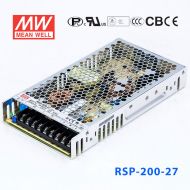 RSP-200-27 200W 27V7.5A 单路输出带功率因素校正超薄型明纬开关电源 