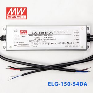 ELG-150-54DA  150W  54V 2.8A  DA型(Dali调光/铝壳IP67/100～305Vac输入)明纬PFC防水LED电源