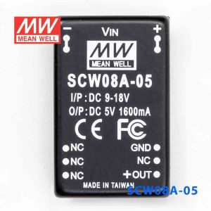 SCW08A-05  8W  9~18V  输入 5V  稳压单路输出明纬DC-DC转换模块电源