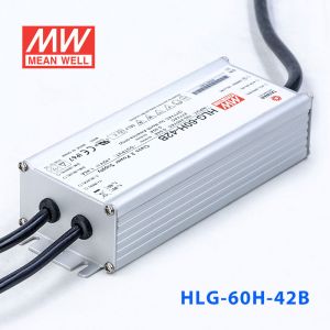 HLG-60H-42B  60W  42V 1.45A 强耐环境恒压+恒流PFC高效铝壳IP67防水LED电源(控制线三合一调光) 