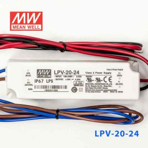 LPV-20-24    20W    24V   0.84A 明纬牌恒压输出IP67防水塑壳LED照明电源