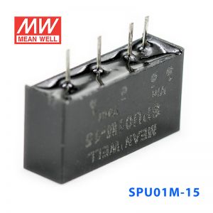 SPU01M-15 1W 12V 转 15V 非稳压单路输出明纬DC-DC转换模块电源