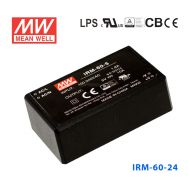 IRM-60-24  60W  24V 2.5A 高能效 插脚型 明纬超小型AC-DC模块电源