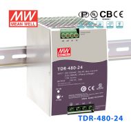 TDR-480-24 480W 24V20A 三相输入高效率高功率因素单路输出DIN导轨安装明纬开关电源