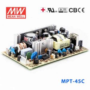 MPT-45C  45W +5V 5A +15V 2.3A  -15V 0.5A  三路输出微漏电医用无外壳明纬开关电源