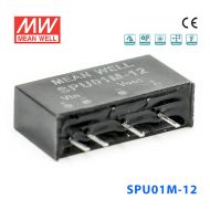 SPU01M-12 1W 12V 转 12V 非稳压单路输出明纬DC-DC转换模块电源